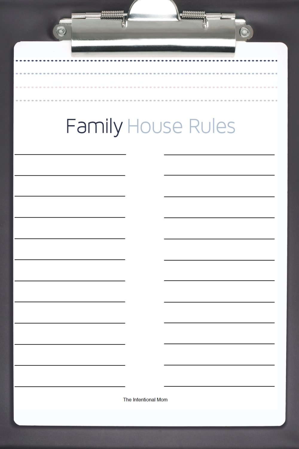 Free Printable House Rules Templates
