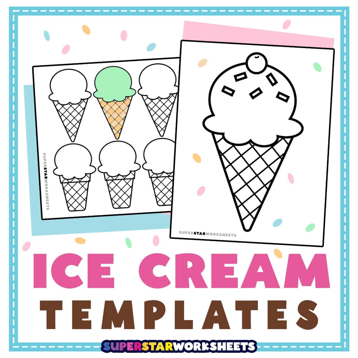 Ice Cream Cone Template Free Printables Superstar Worksheets Ice Cream Cone Template Free Printables Superstar Worksheets