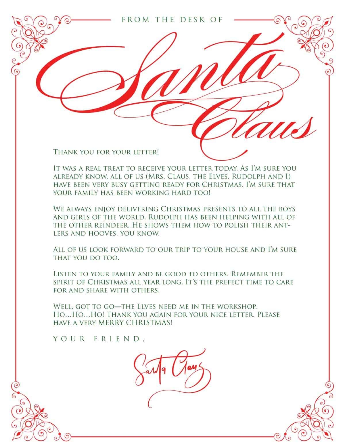 Letter From Santa Free Printable EDITABLE Skip To My Lou Letter From Santa Free Printable EDITABLE Skip To My Lou