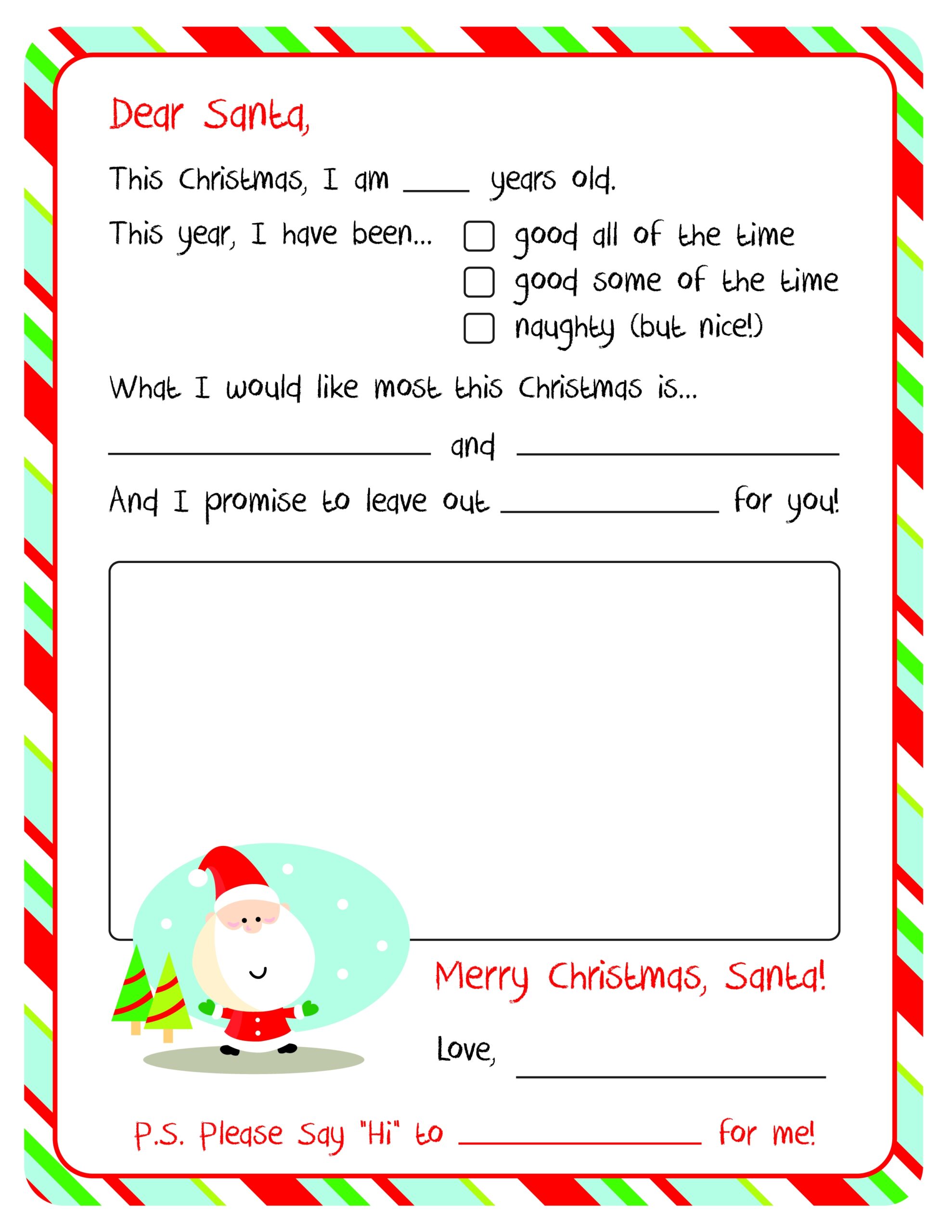 Santa Letter Template Printable Free Santa Letter Template Printable Free