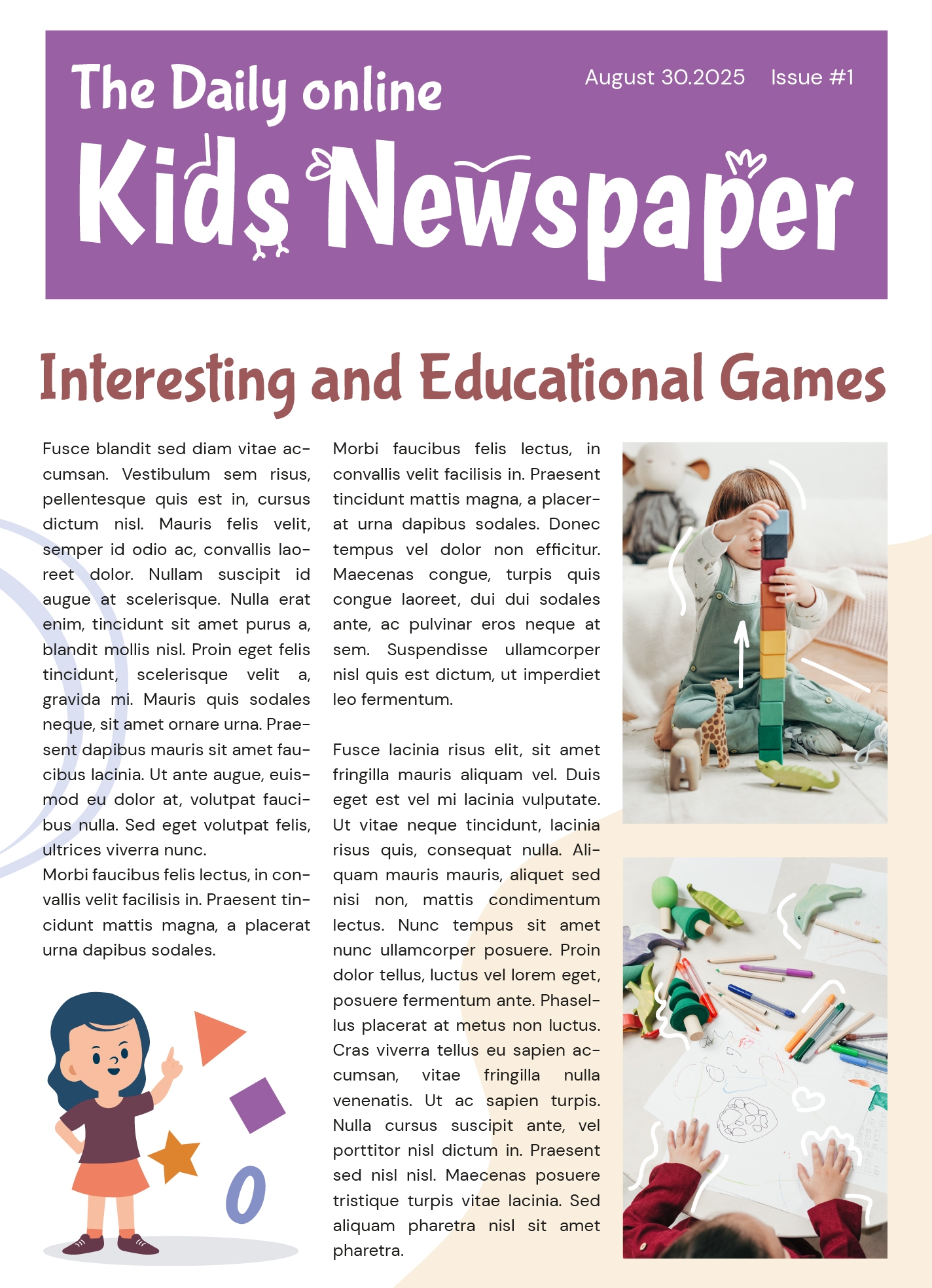 Newspaper Template For Kids Free Printable Newspaper Template For Kids Free Printable