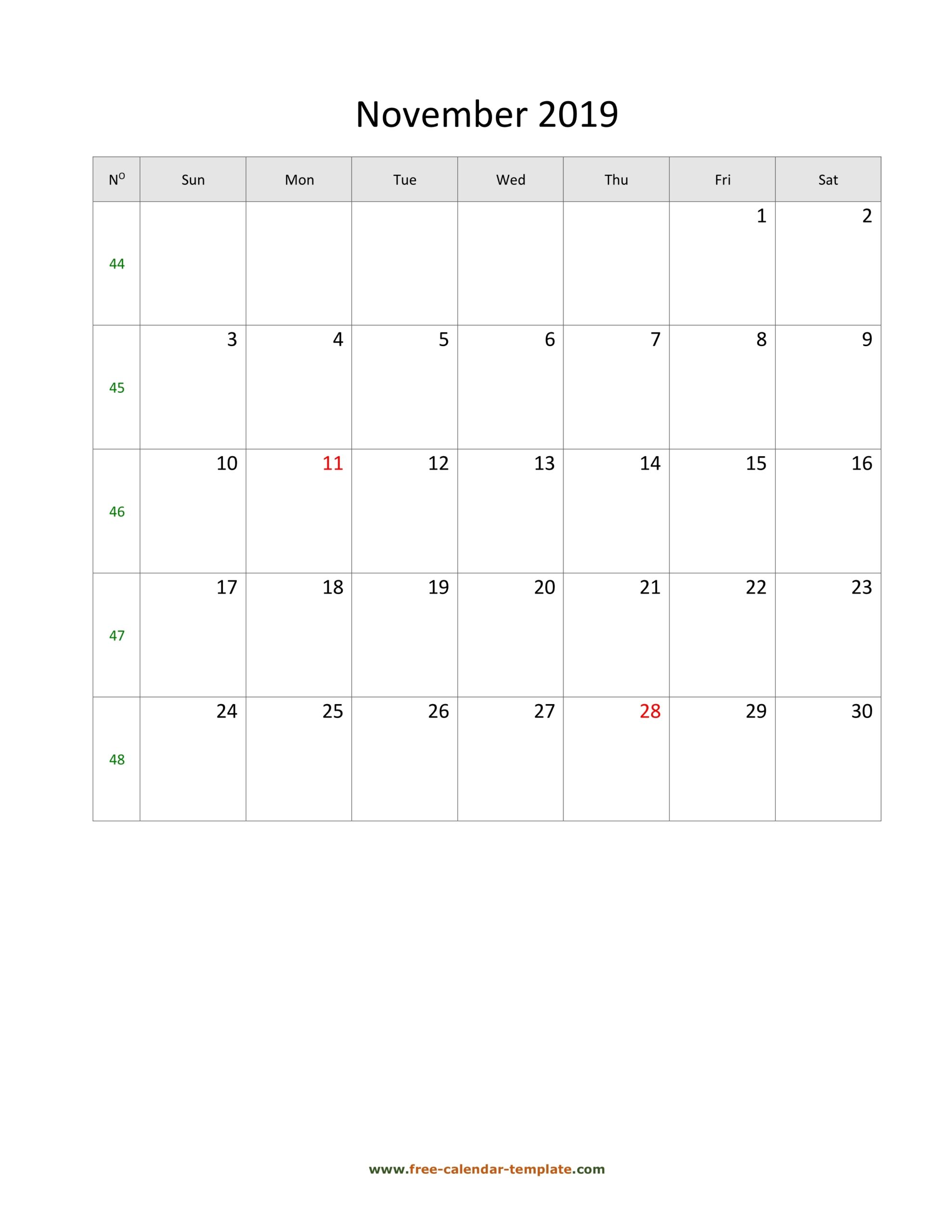 November 2019 Free Calendar Tempplate Free calendar template November 2019 Free Calendar Tempplate Free calendar template