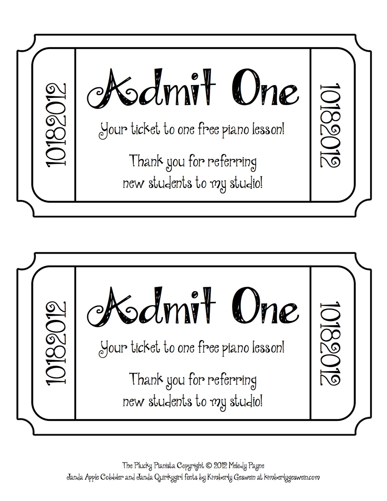 Admit One Ticket Template Free Printable Admit One Ticket Template Free Printable
