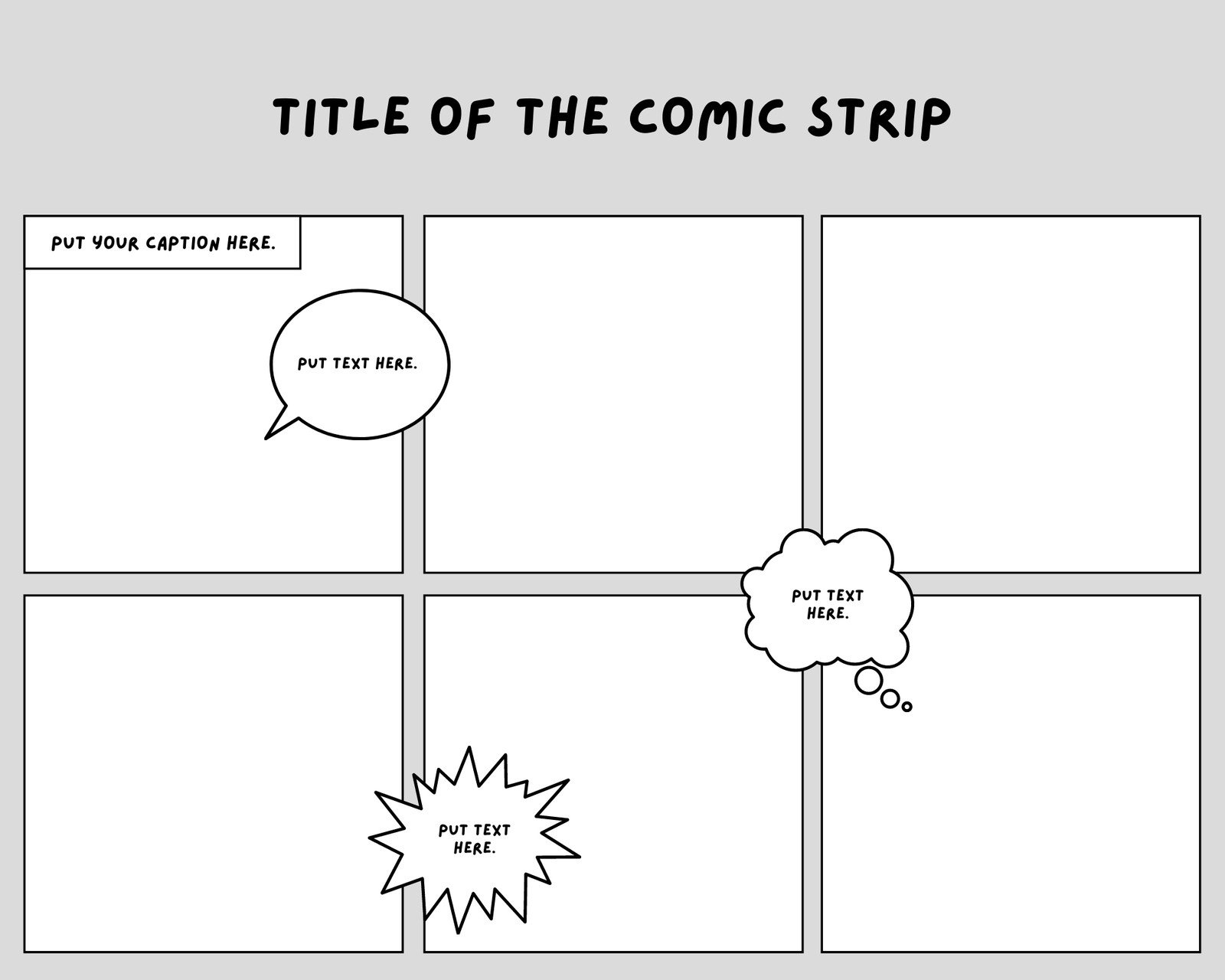 Page 2 Free Printable Comic Strip Templates You Can Customize Canva