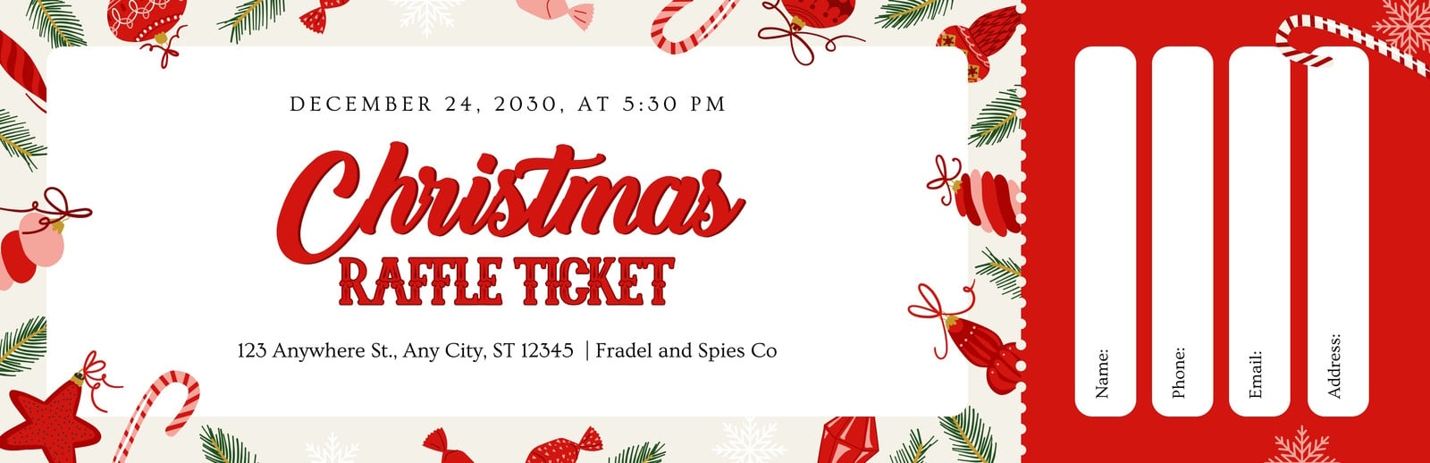 Free Printable Christmas Ticket Template