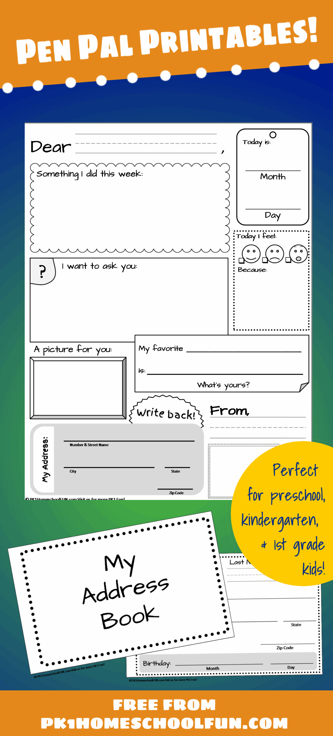 Pen Pal Printables For PK1kids PK1Kids Pen Pal Printables For PK1kids PK1Kids