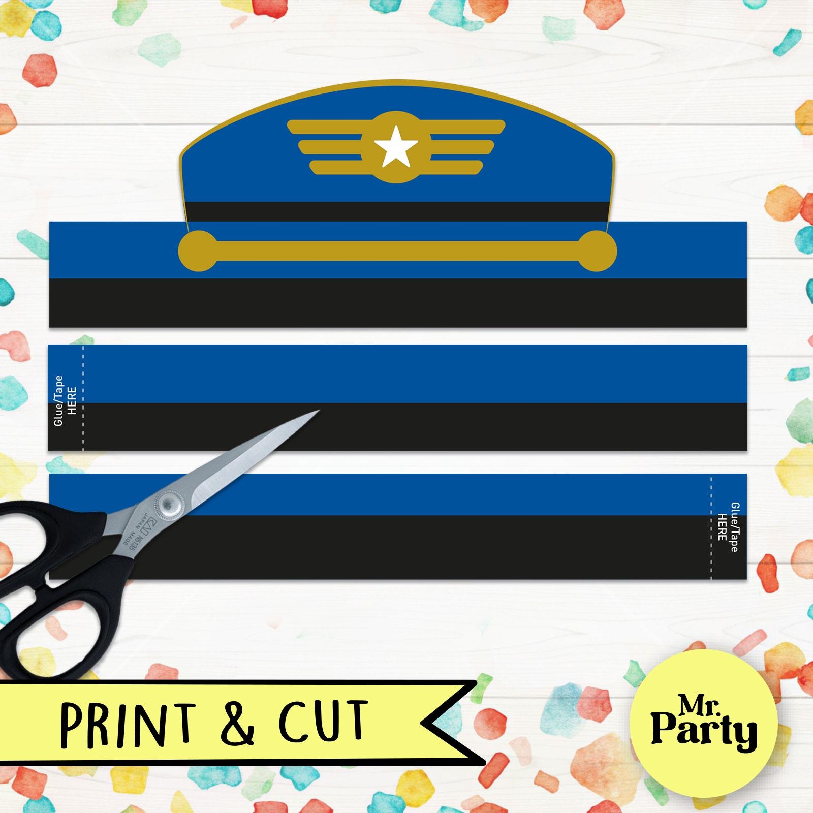 Free Printable Pilot Hat Template Free Printable Pilot Hat Template