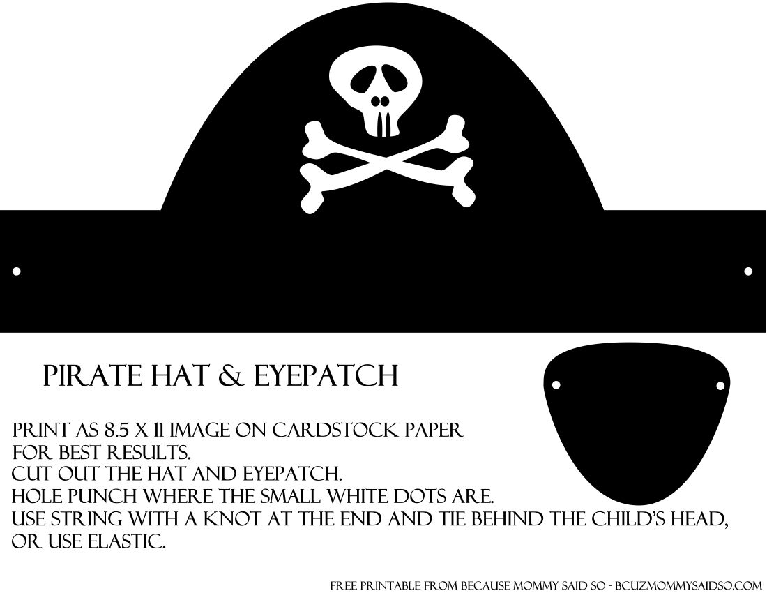 Free Printable Pirate Eye Patch Template