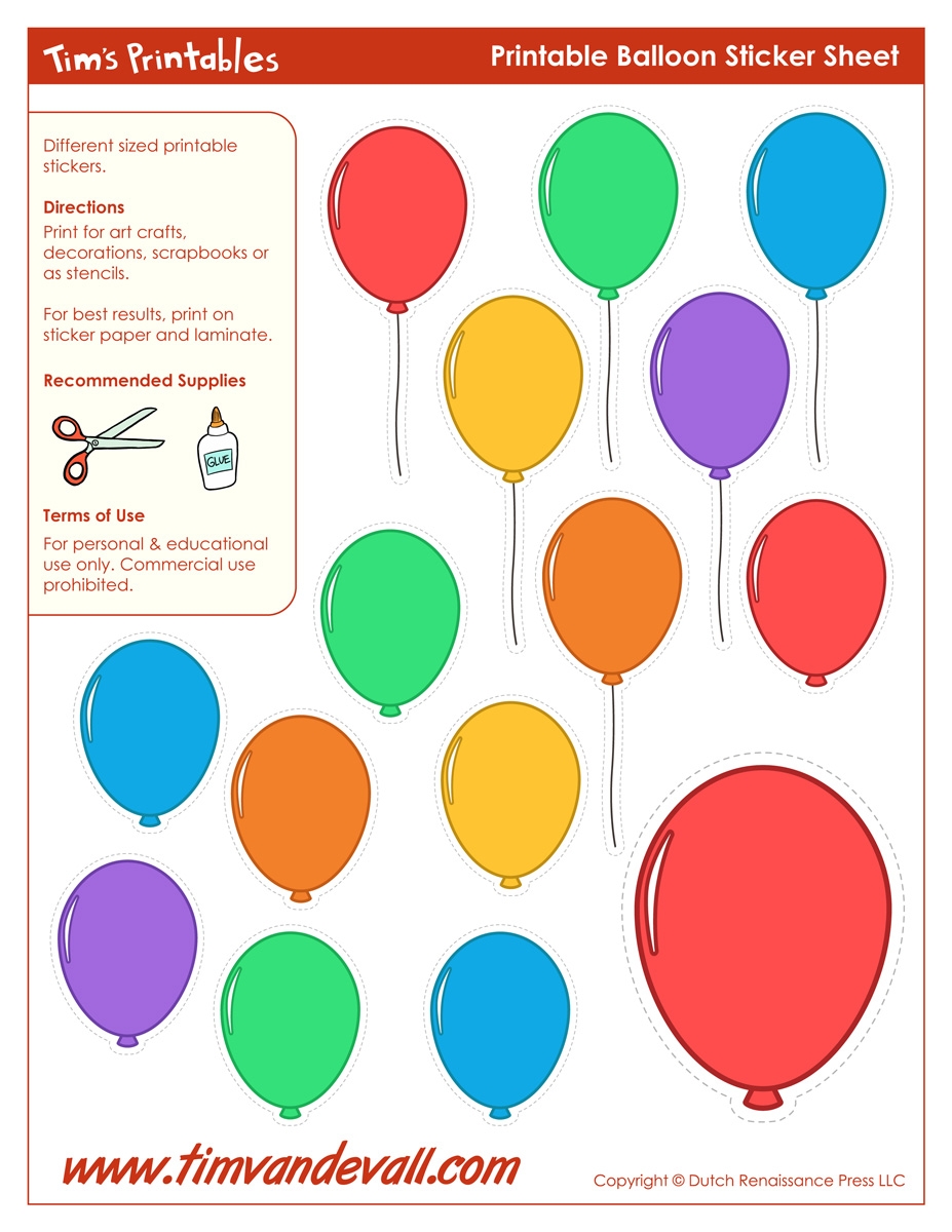 Free Printable Birthday Balloon Template