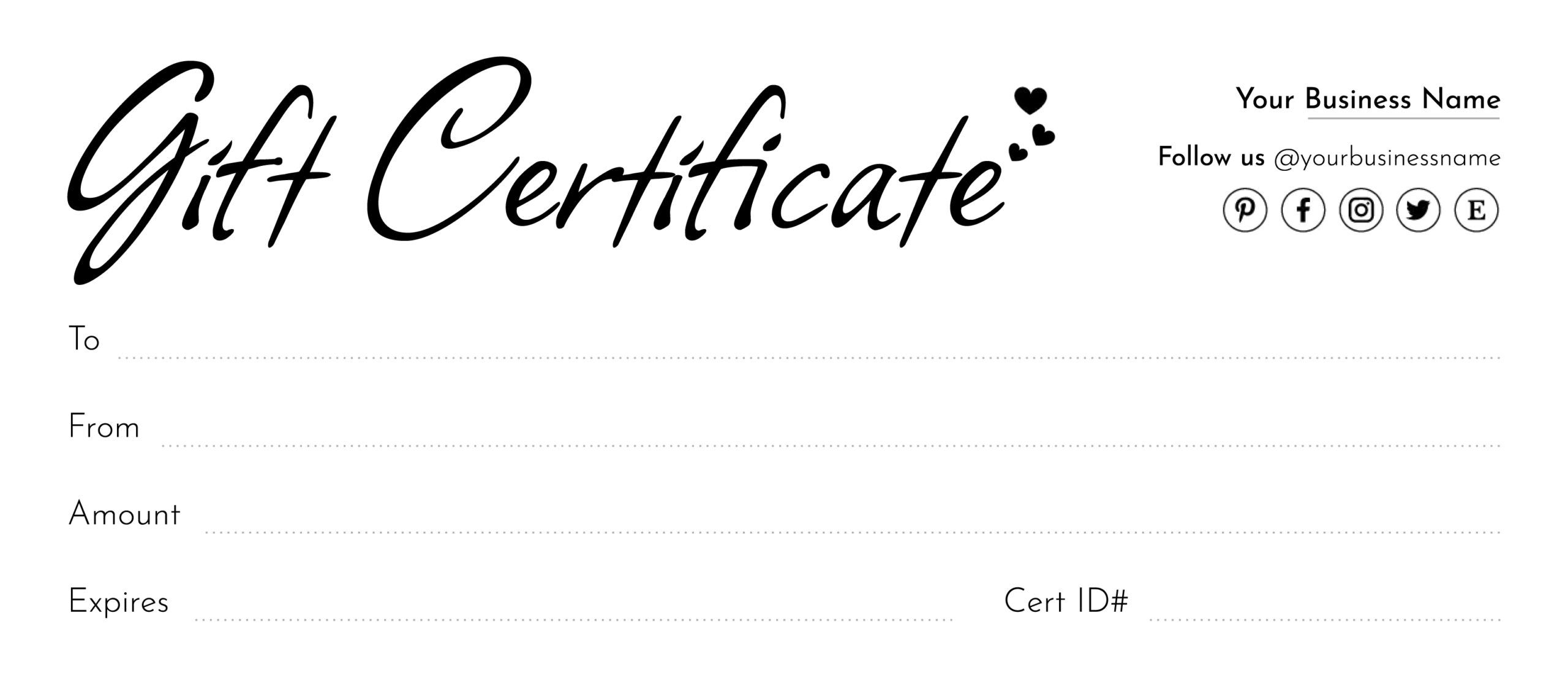 Free Printable Business Gift Certificate Templates