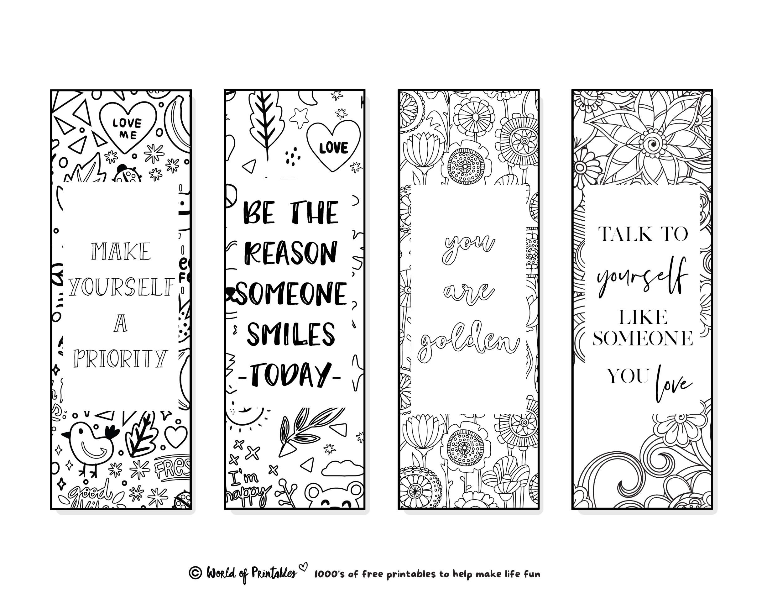 Free Printable Inspirational Bookmarks Templates