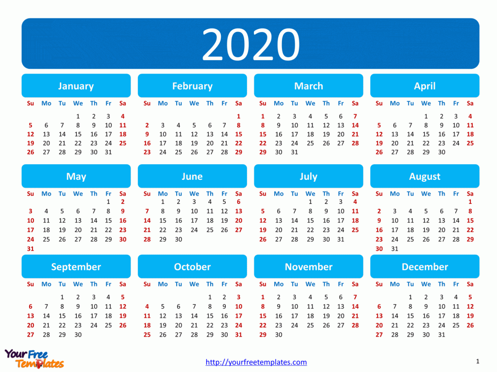 Free Printable Calendar Templates 2020