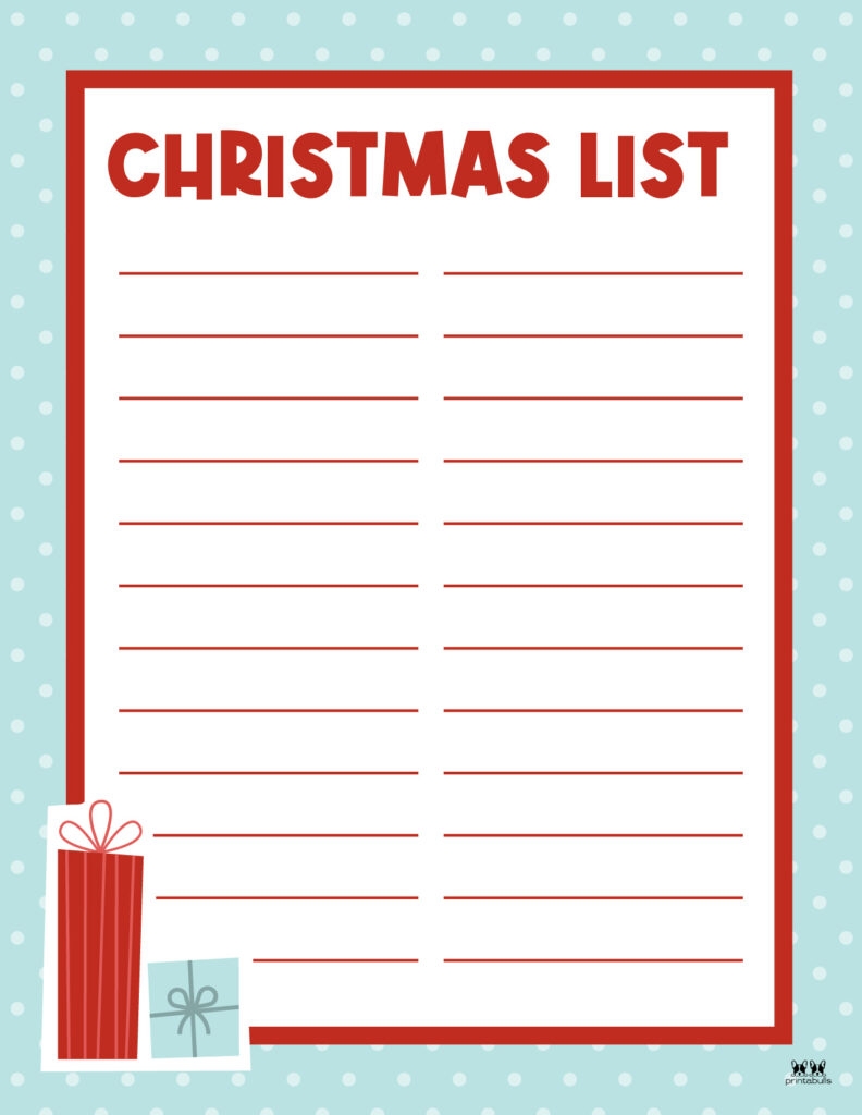 Free Christmas List Templates Printable Free Christmas List Templates Printable