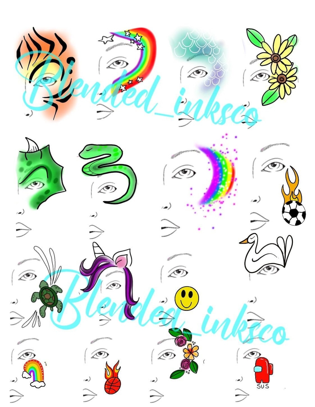 Printable Face Painting Choice Board Etsy