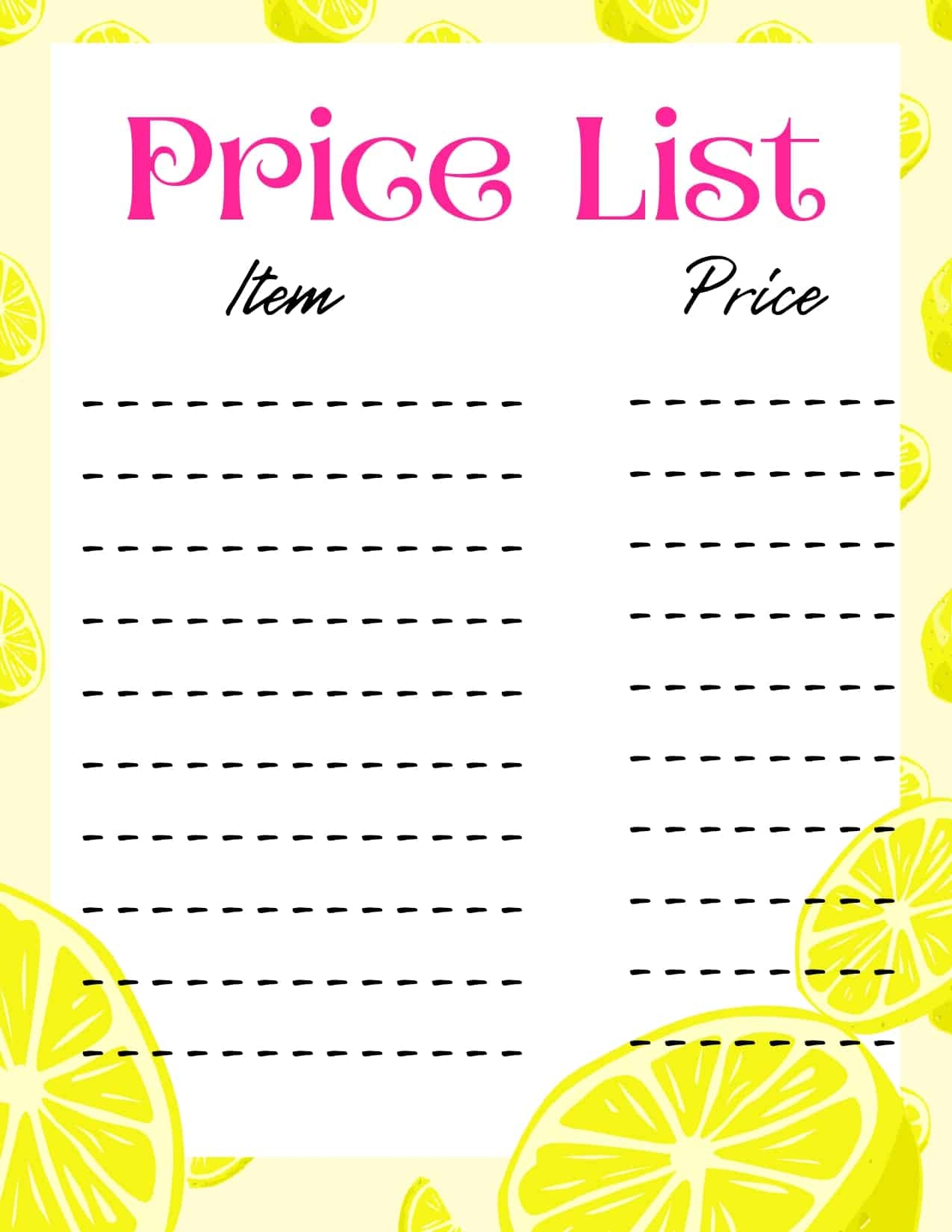 Free Printable Lemonade Stand Sign Templates