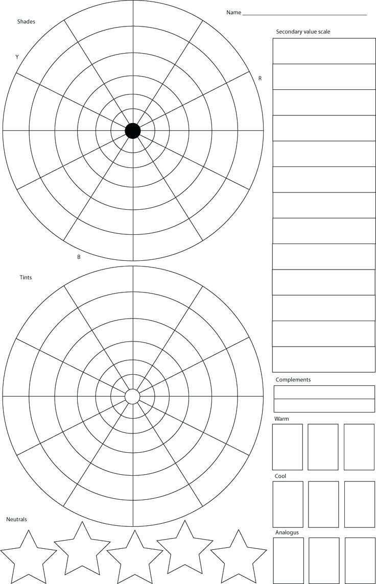 Printable Printable Blank Color Wheel Template Worksheets Samples