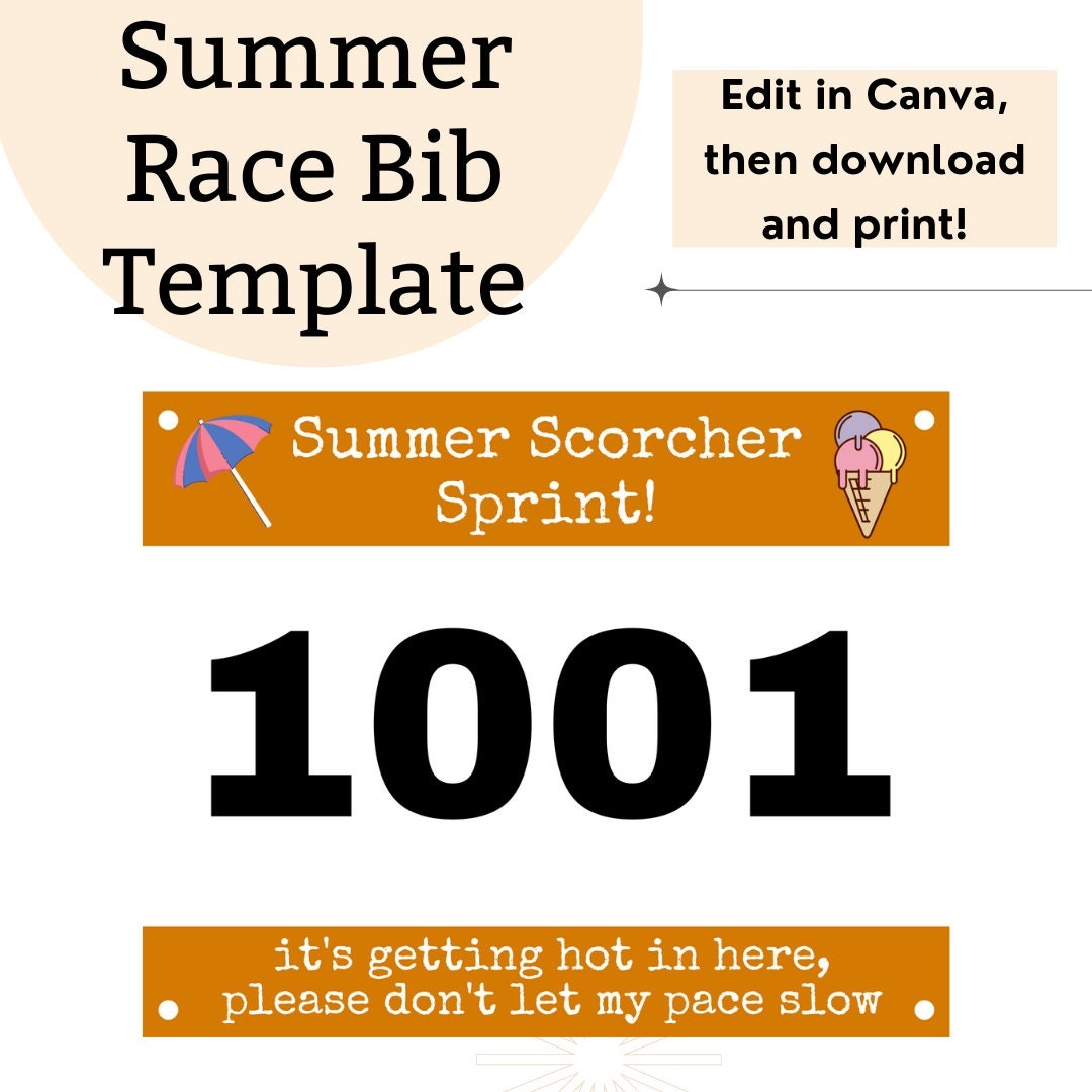 Free Printable Running Bib Template Free Printable Running Bib Template
