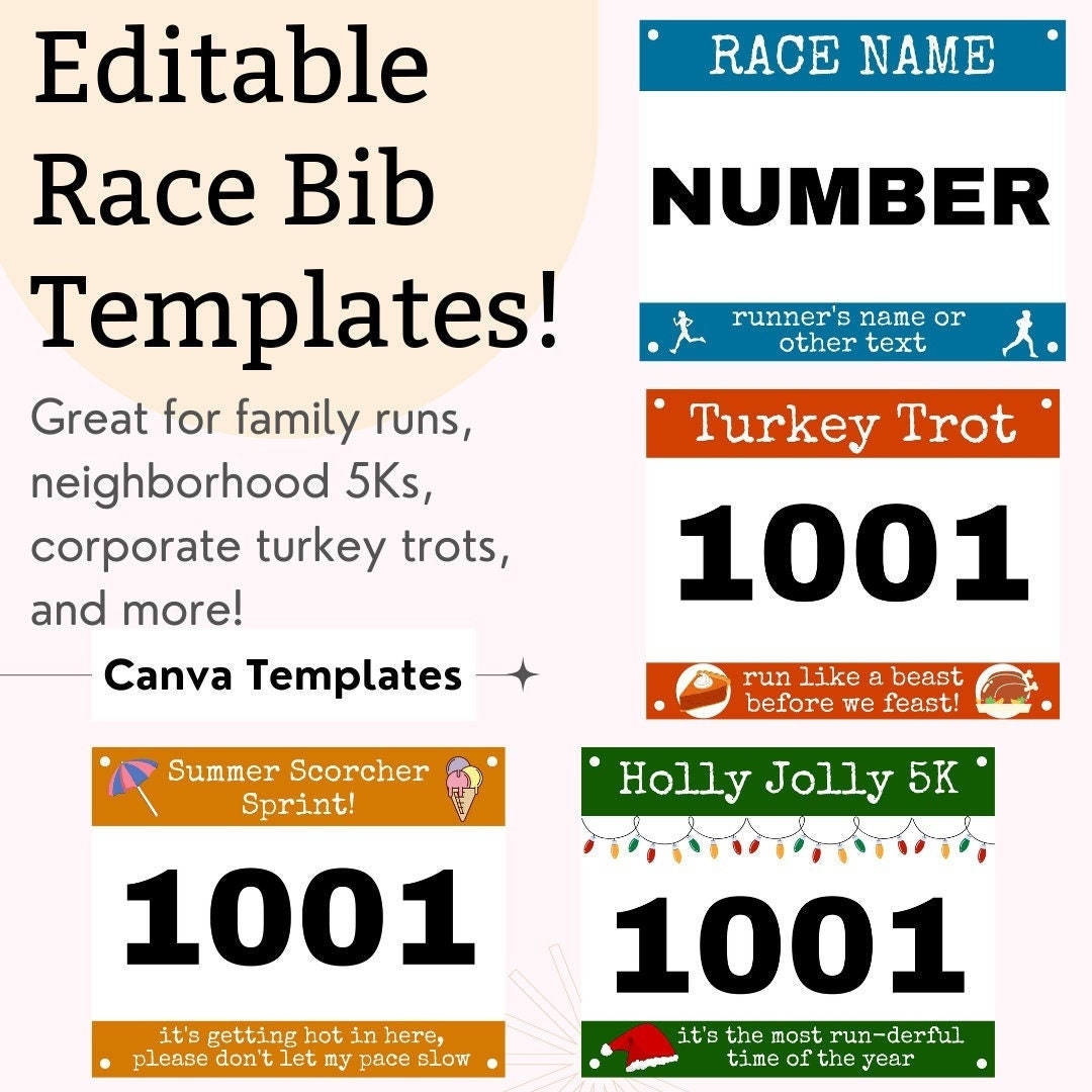 Printable Race Bib Template Editable Running Bib Canva Template Etsy Printable Race Bib Template Editable Running Bib Canva Template Etsy
