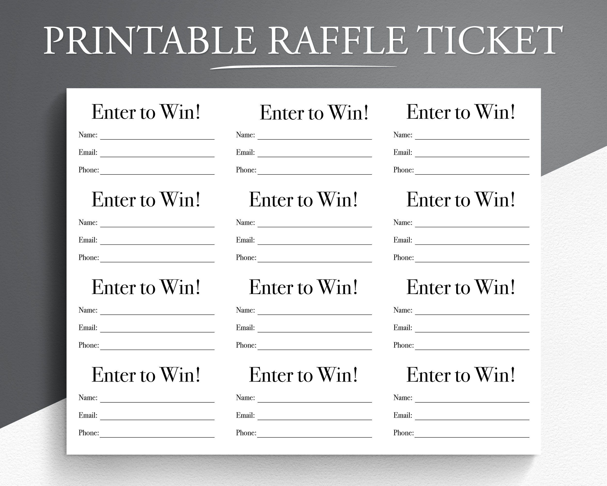 Free Raffle Ticket Templates Printable Free Raffle Ticket Templates Printable