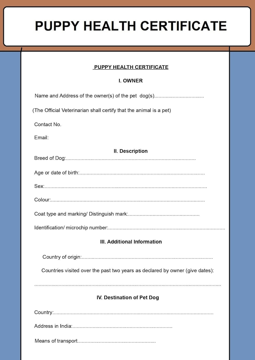 Free Printable Puppy Health Guarantee Template