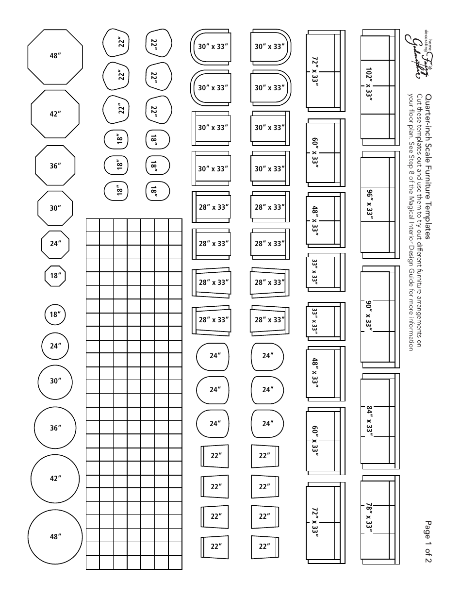 Quarter Inch Scale Furniture Templates Fairy Godmother Download Printable PDF Templateroller
