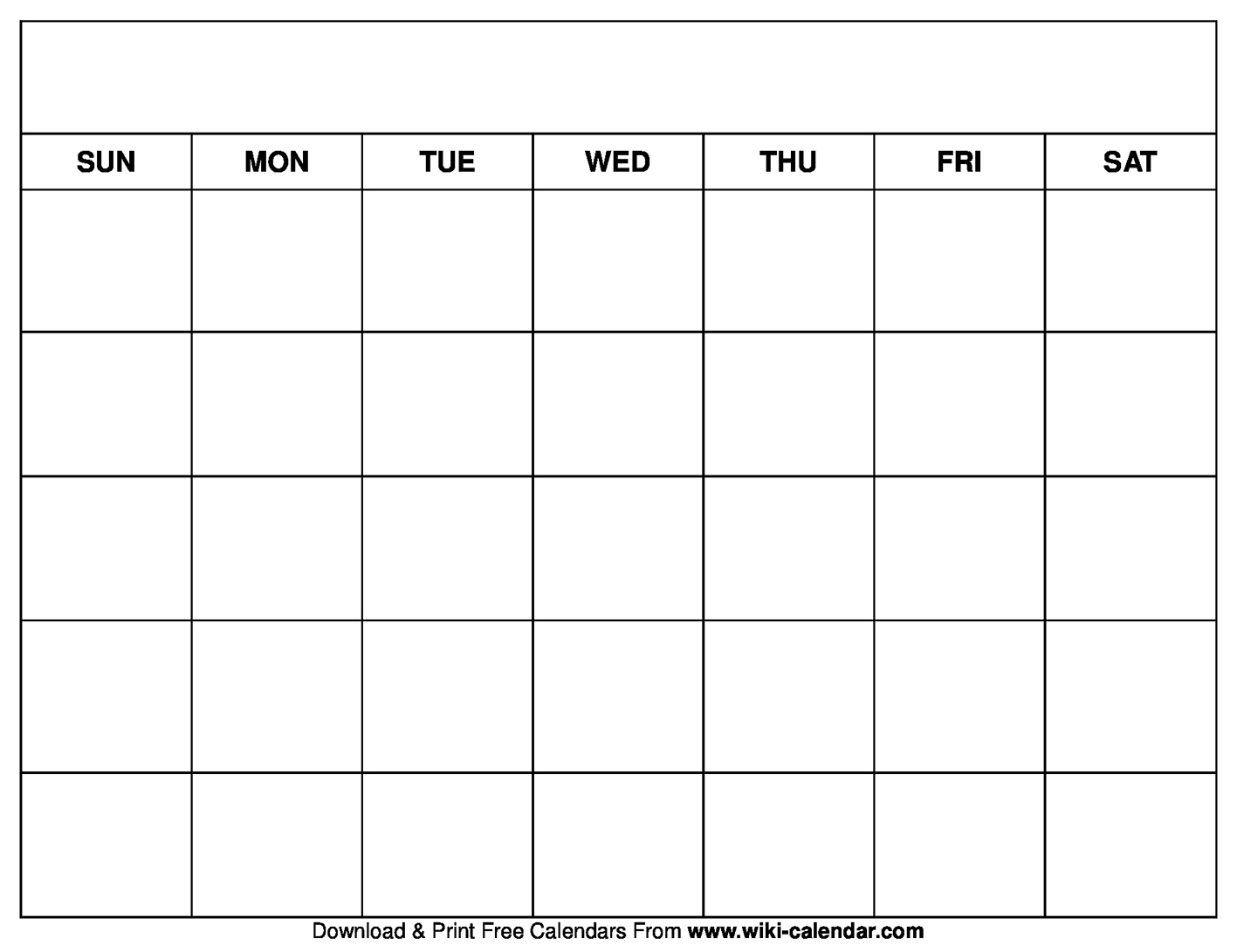 Free Printable Monthly Calendar Template