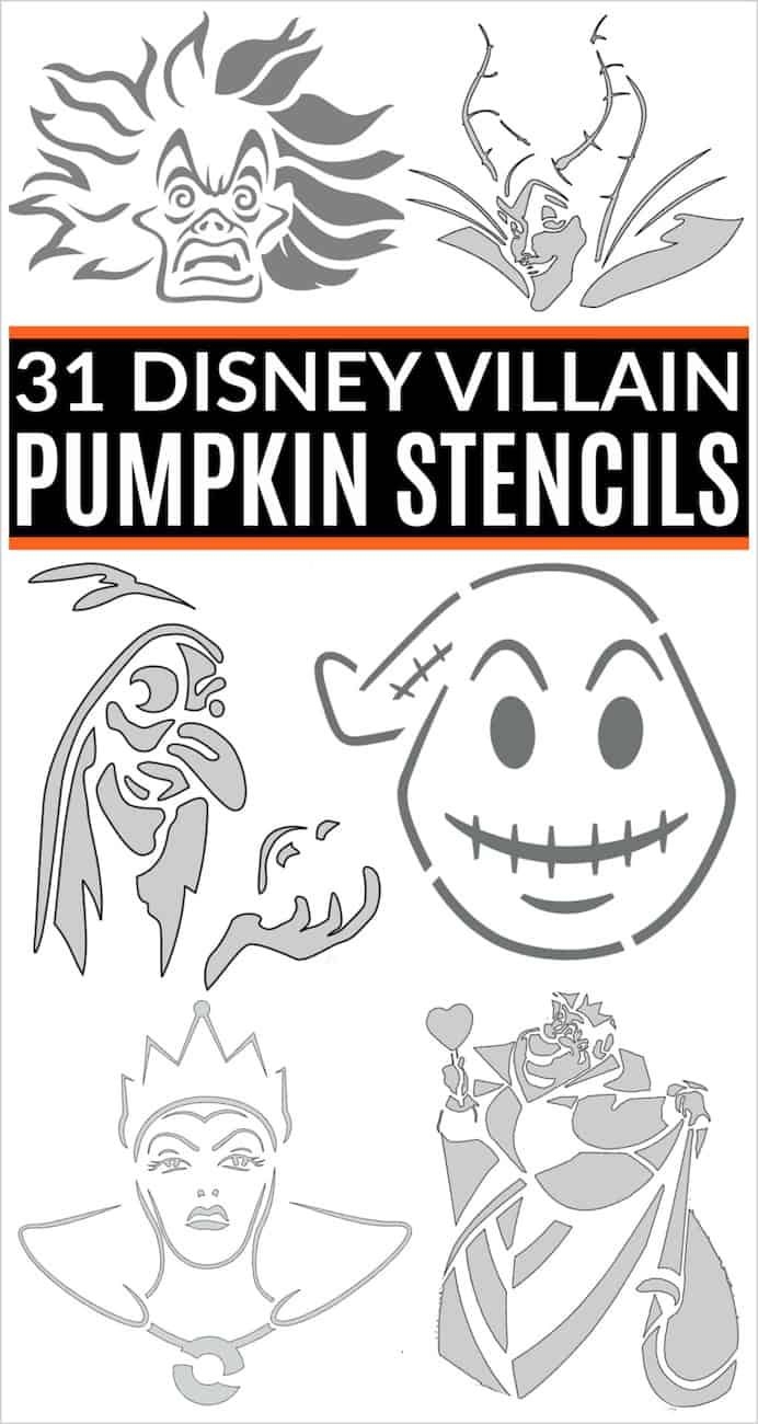 So Many Free Printable Disney Villain Pumpkin Carving Patterns Get Cruella De Vil Maleficent Maleficent s Dragon Oogie Boogie Evil Queen The Witch And Plenty Of Other Pumpkin Templates For Halloween 