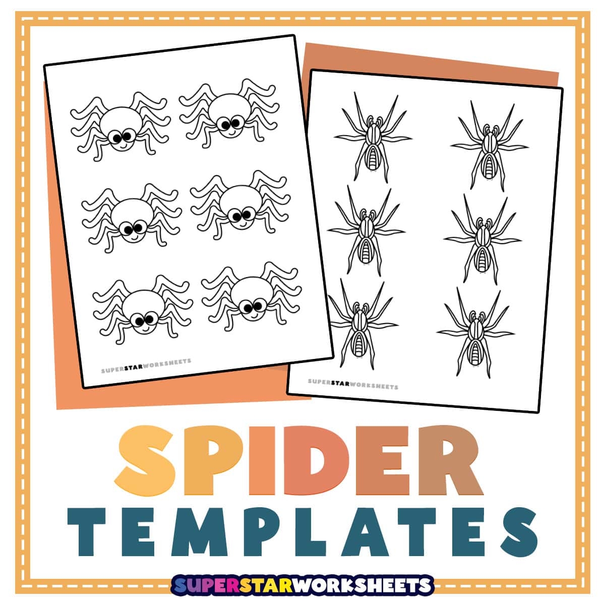 Spider Template Free Printables Superstar Worksheets