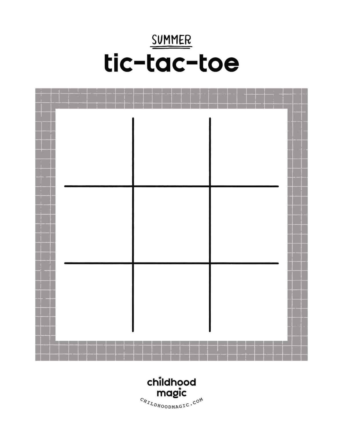 Summer Tic Tac Toe Childhood Magic Summer Tic Tac Toe Childhood Magic