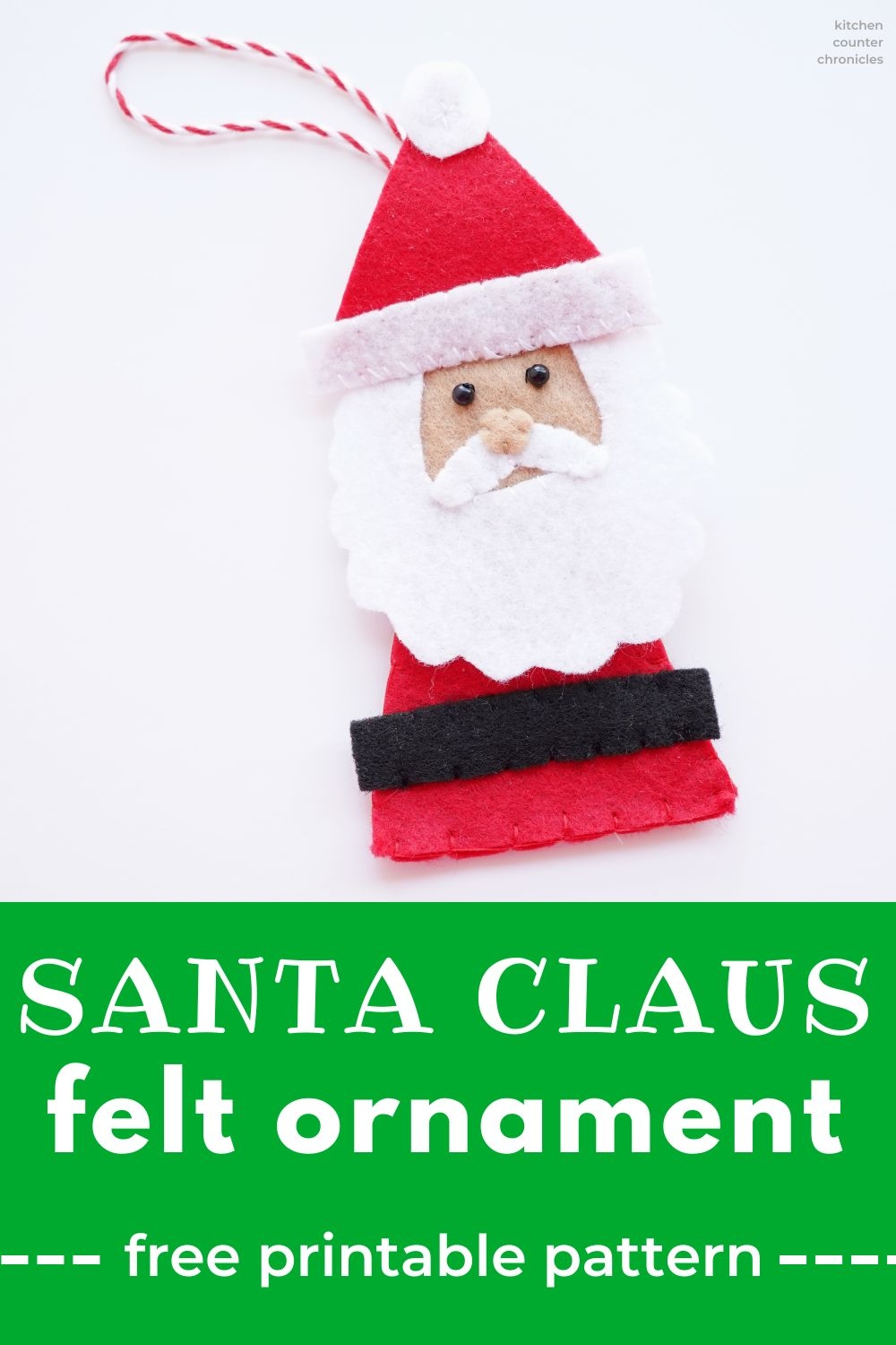 Super Cute DIY Felt Santa Ornament