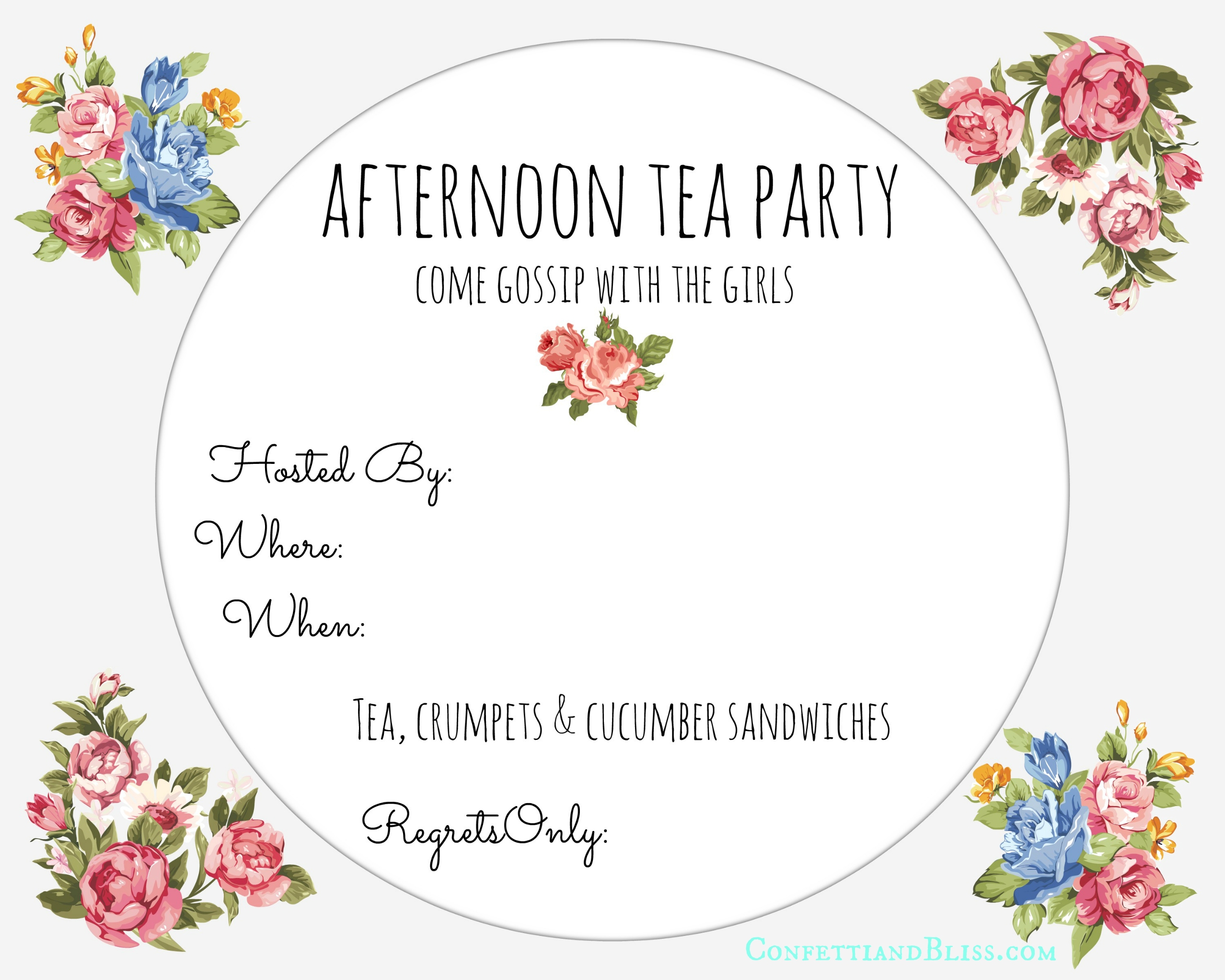 Tea Party Invite Printable Confetti And Bliss Tea Party Invite Printable Confetti And Bliss