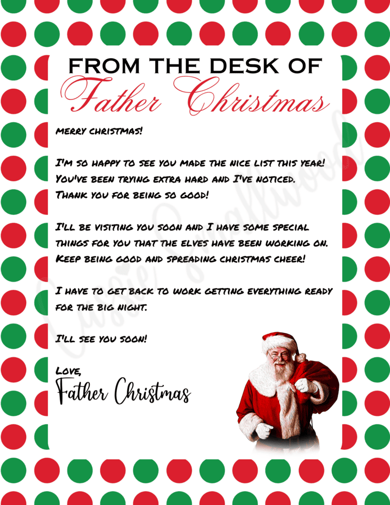 Free Printable Letter Templates From Santa Free Printable Letter Templates From Santa