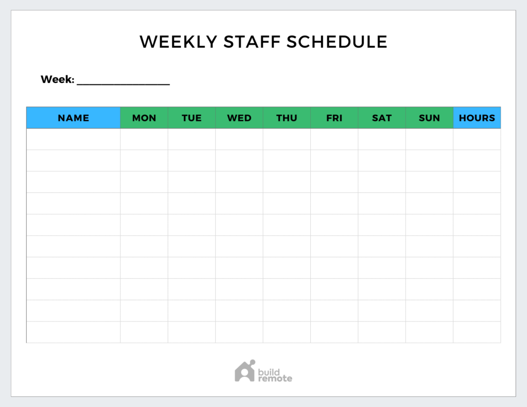 Free Printable Employee Weekly Schedule Template Free Printable Employee Weekly Schedule Template
