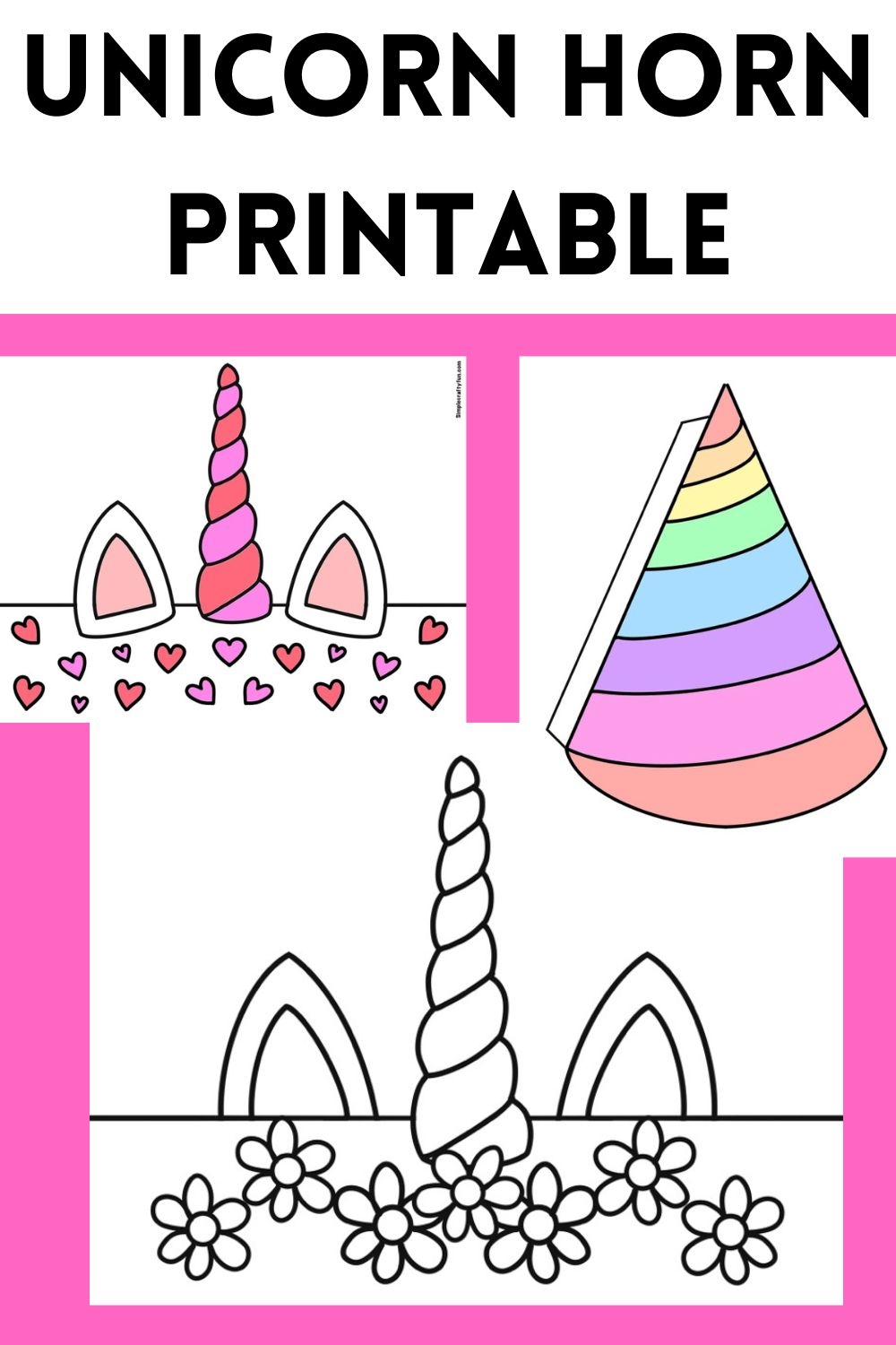 Unicorn Horn Headband Template Free Printable 